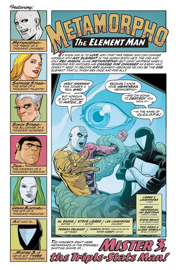 Interior preview page from Metamorpho: The Element Man #1