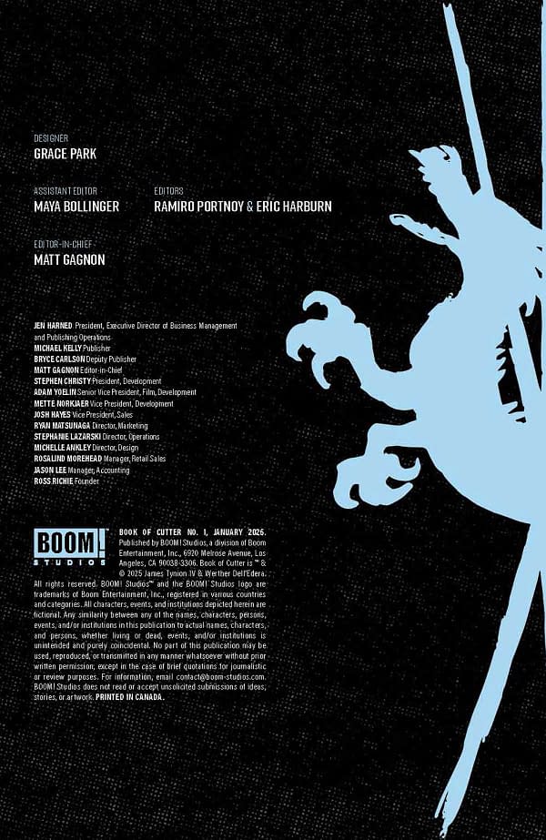 Interior preview page from Book of Cutter #1