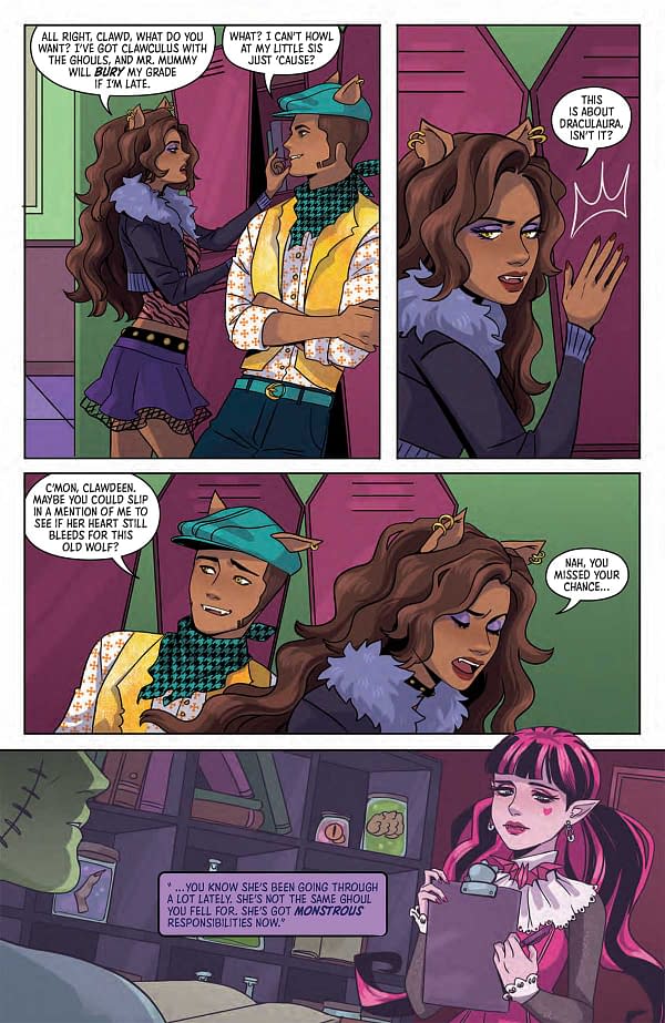 Interior preview page from MONSTER HIGH: NEW SCAREMESTER #5 ARIELLE JOVELLANOS COVER