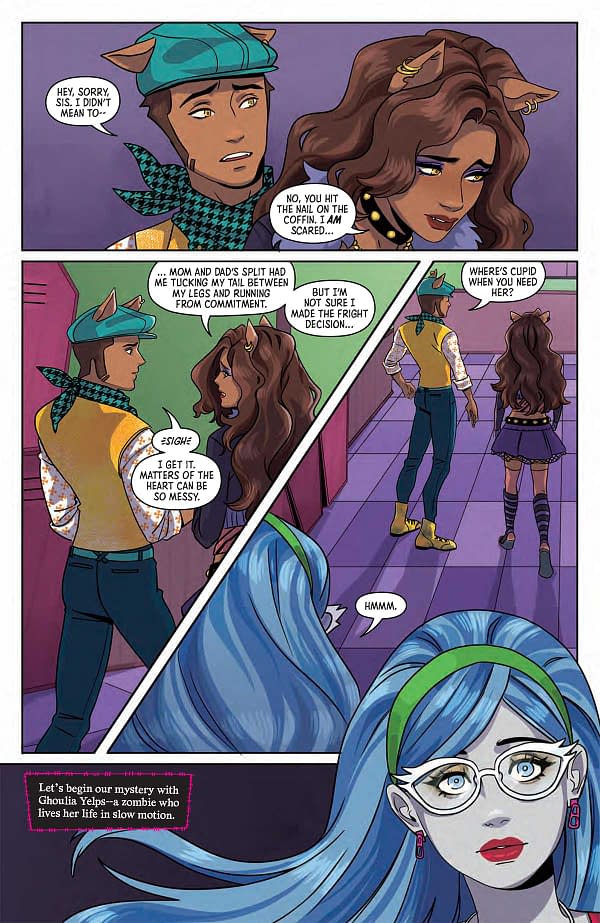 Interior preview page from MONSTER HIGH: NEW SCAREMESTER #5 ARIELLE JOVELLANOS COVER