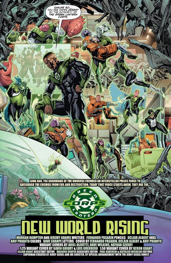 Interior preview page from Green Lantern Corps #1
