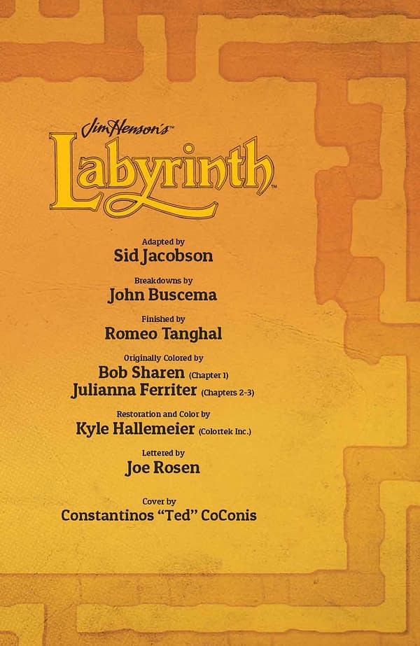 Interior preview page from Jim Henson's Labyrinth Original Motion Picture Adaptation