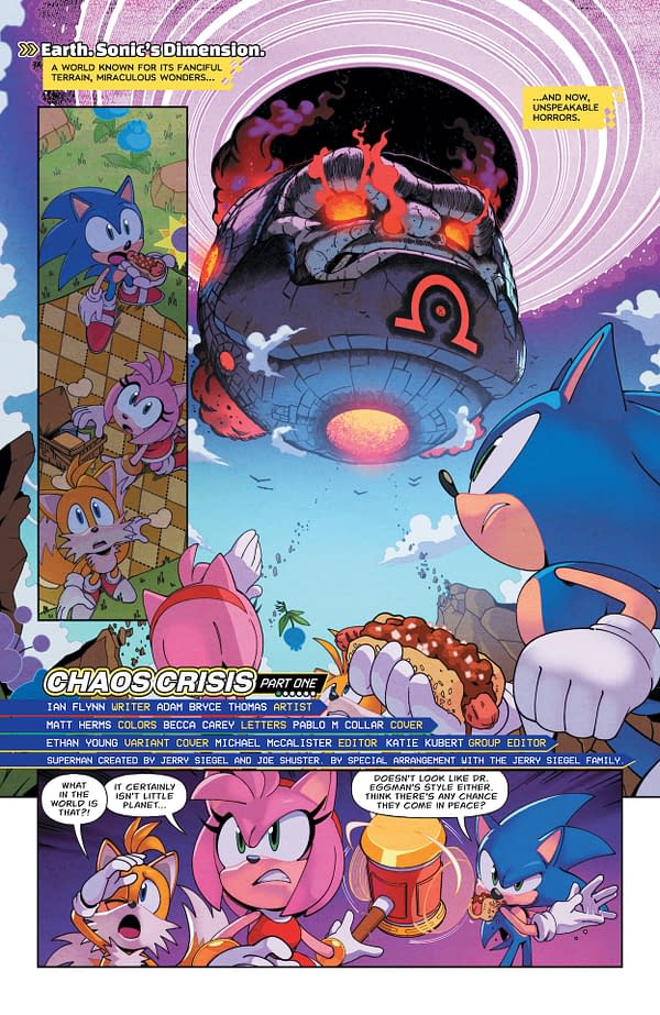 Interior preview page from DC x Sonic the Hedgehog #1