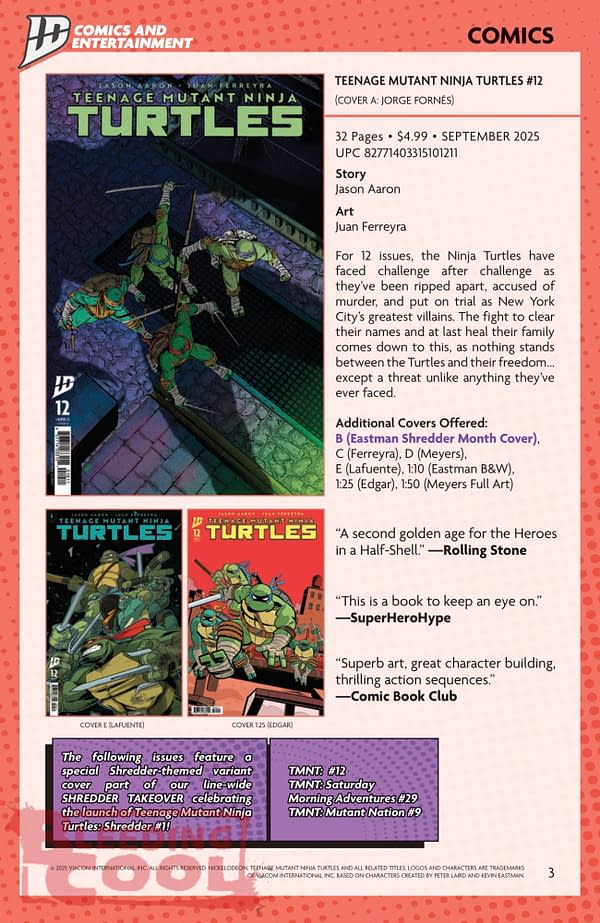 IDW August 2025 Solicits and Solicitations