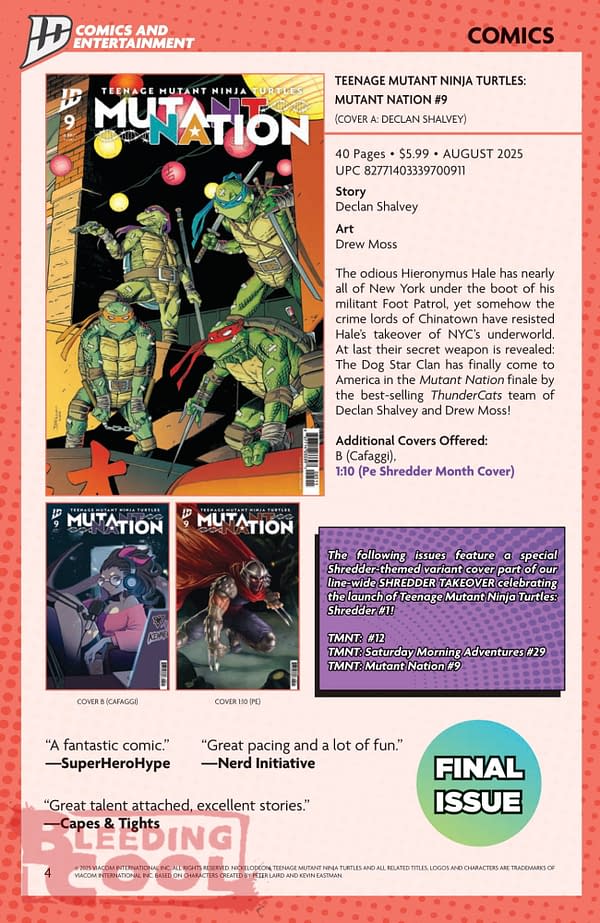 IDW August 2025 Solicits and Solicitations