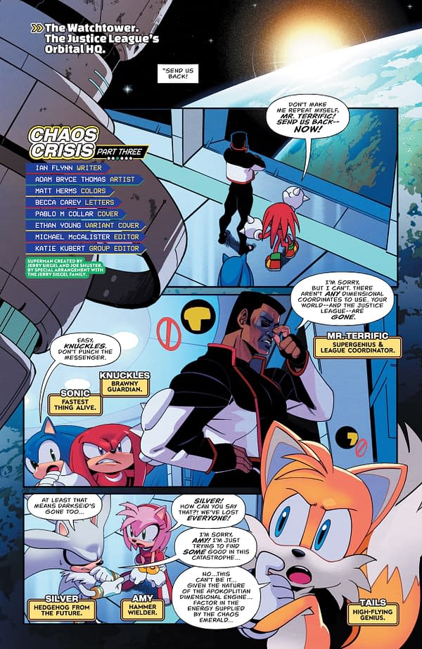 Interior preview page from DC x Sonic the Hedgehog #3