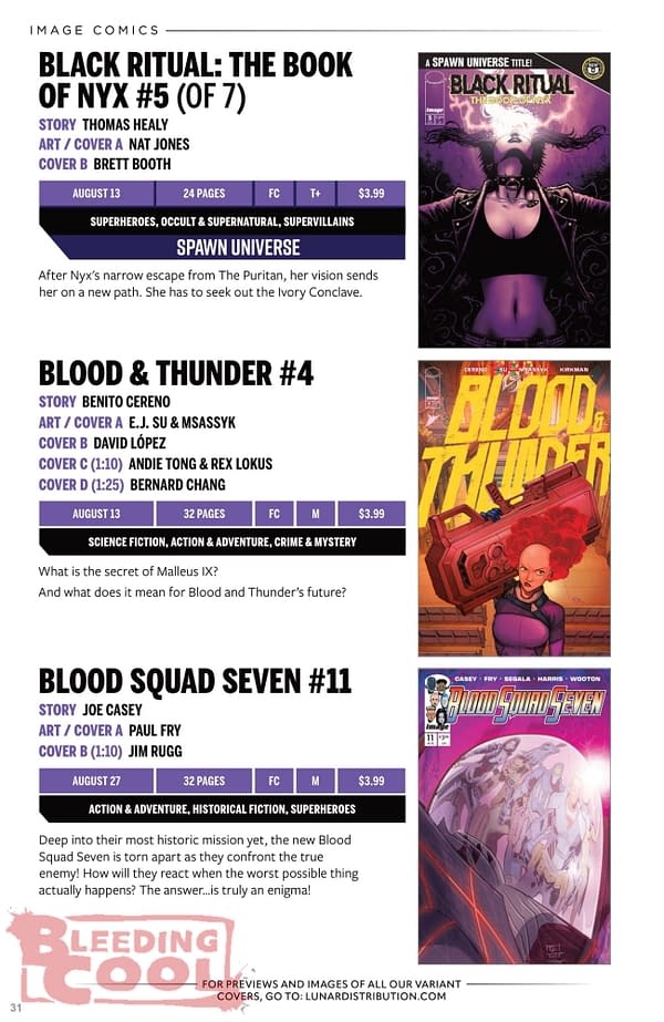 Image Comics August 2025 Solicits