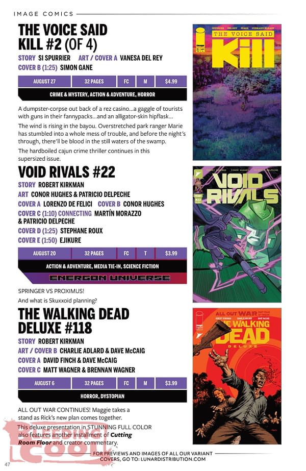 Image Comics August 2025 Solicits