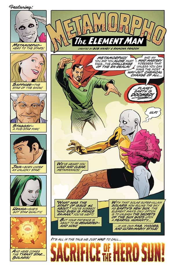 Interior preview page from Metamorpho: The Element Man #6