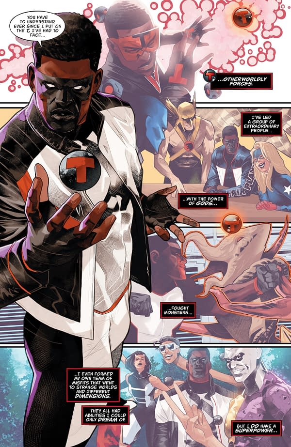 Interior preview page from Mr. Terrific: Year One #1