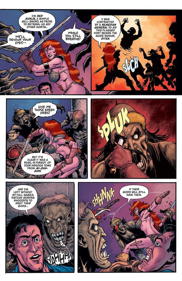 Interior preview page from Red Sonja vs. Army of Darkness #2