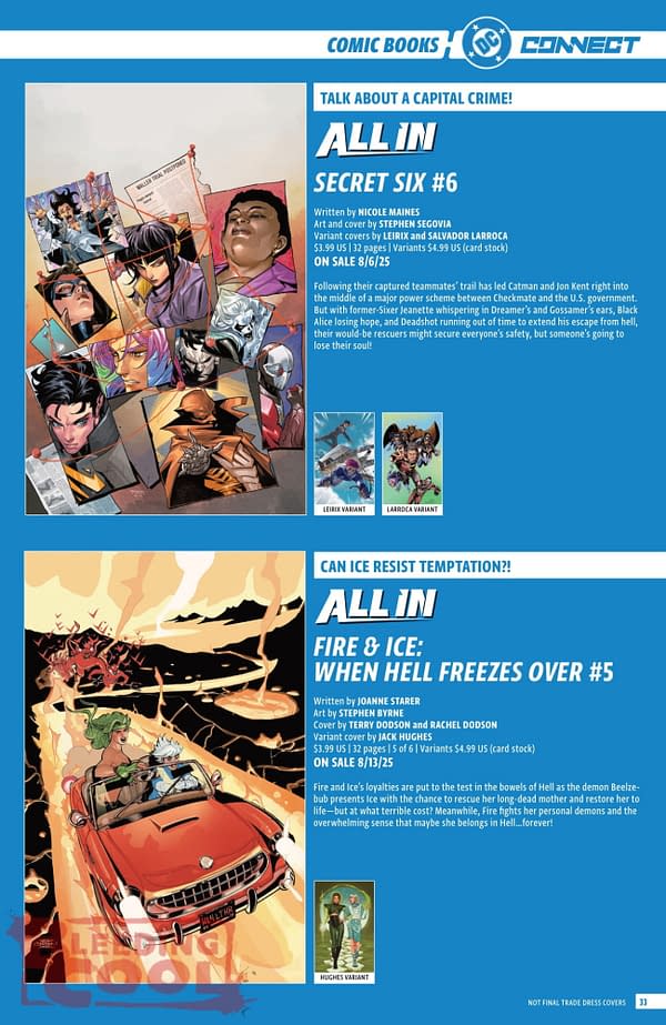 DC Comics August 2025 Solicits