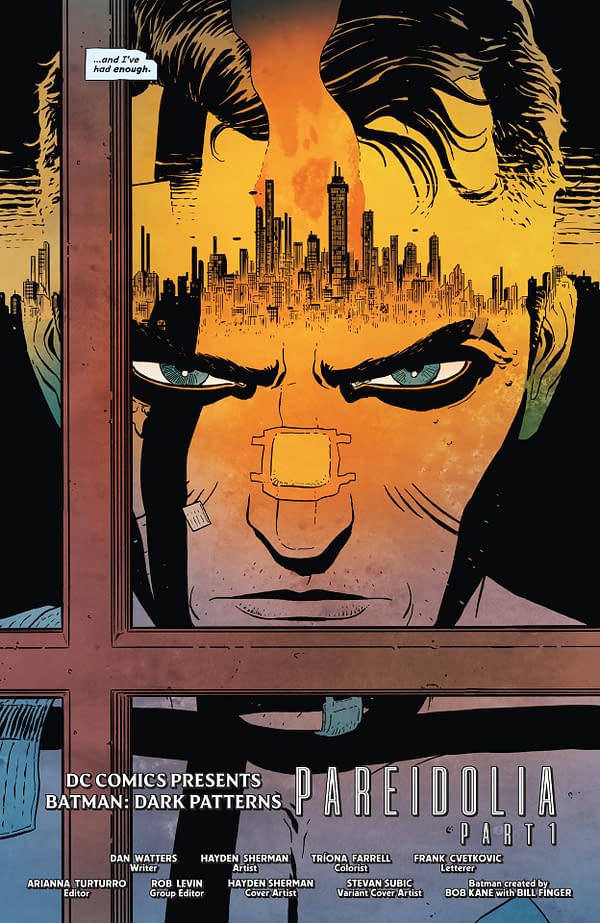 Interior preview page from Batman: Dark Patterns #7