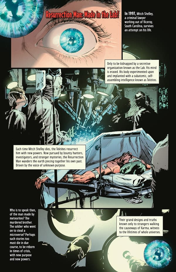 Interior preview page from Resurrection Man: Quantum Karma #4