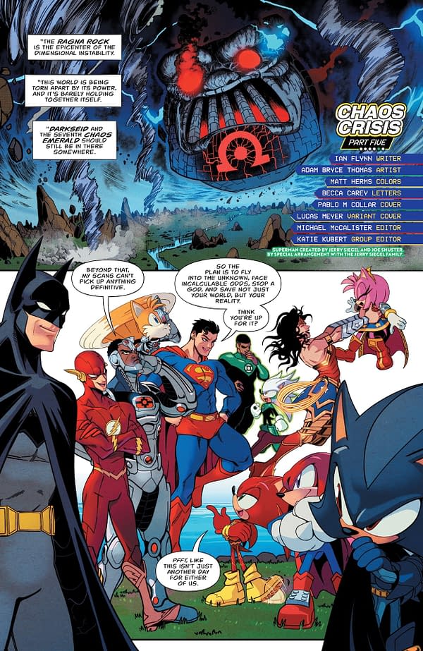 Interior preview page from DC x Sonic The Hedgehog #5