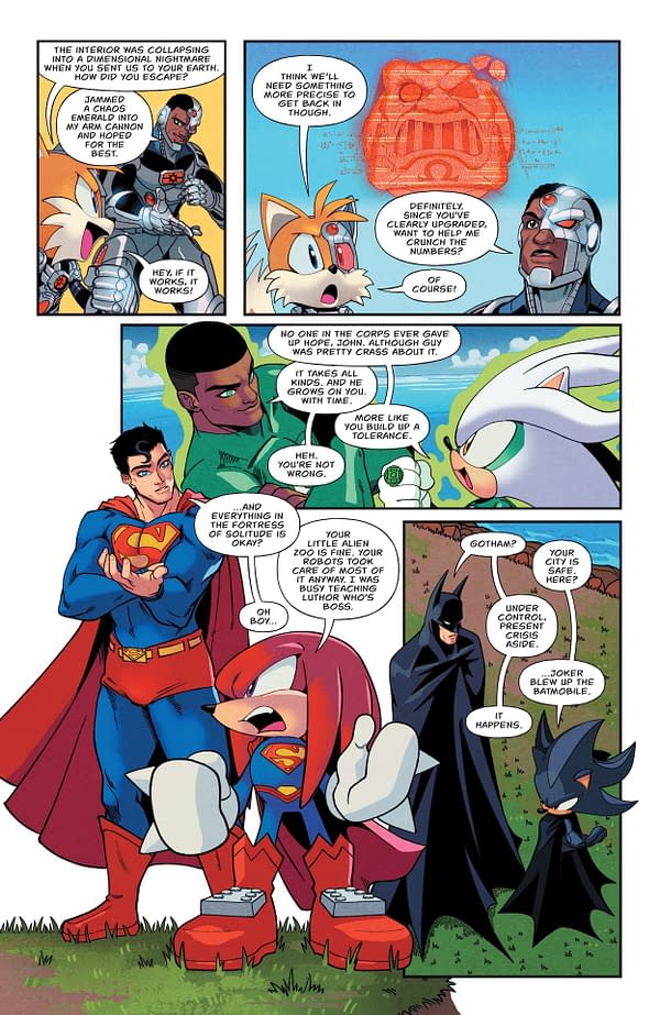 Interior preview page from DC x Sonic The Hedgehog #5
