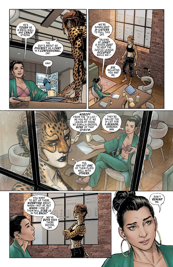 Interior preview page from Cheetah and Cheshire Rob the Justice League #2