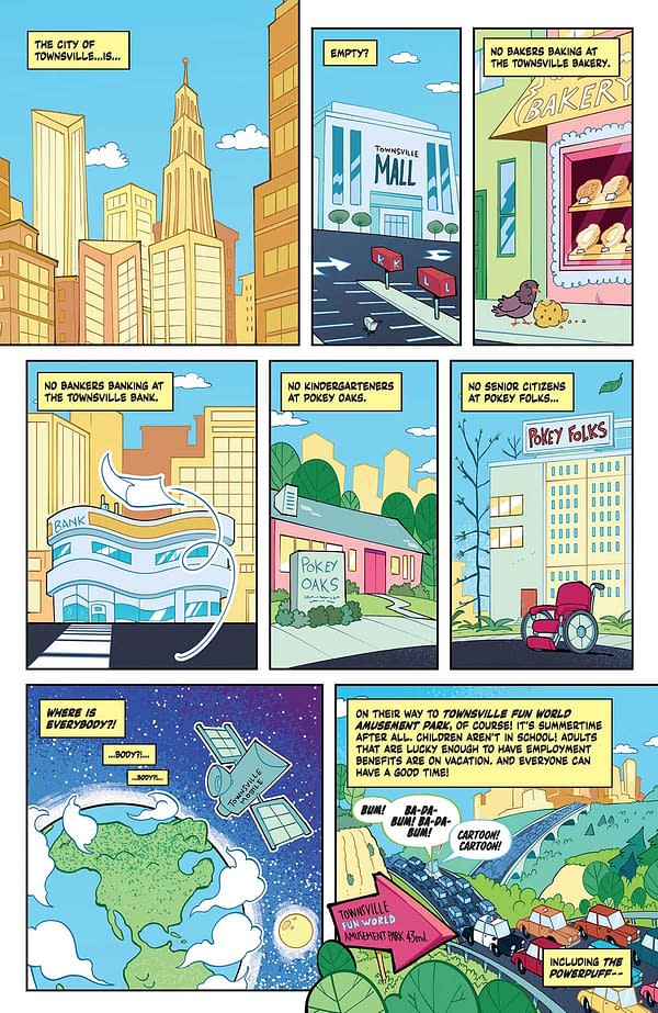 Interior preview page from Powerpuff Girls: Supervillain Summer Spectacular #1