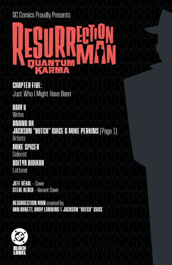 Interior preview page from Resurrection Man: Quantum Karma #5