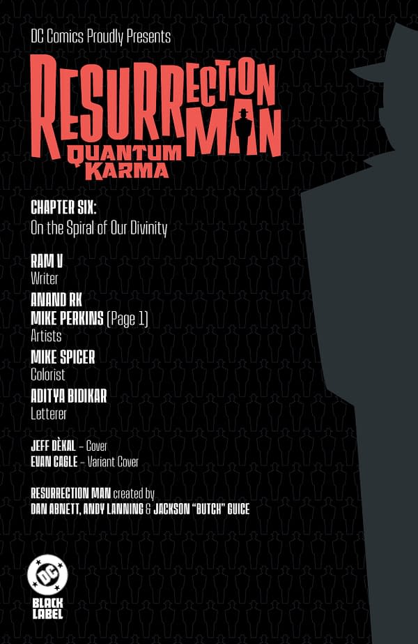 Interior preview page from Resurrection Man: Quantum Karma #6