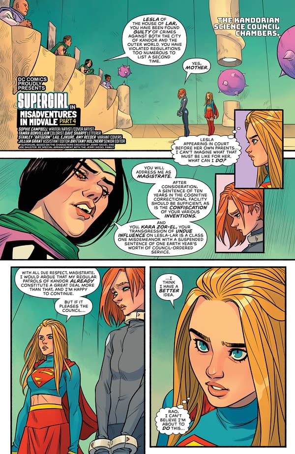 Interior preview page from Supergirl #4