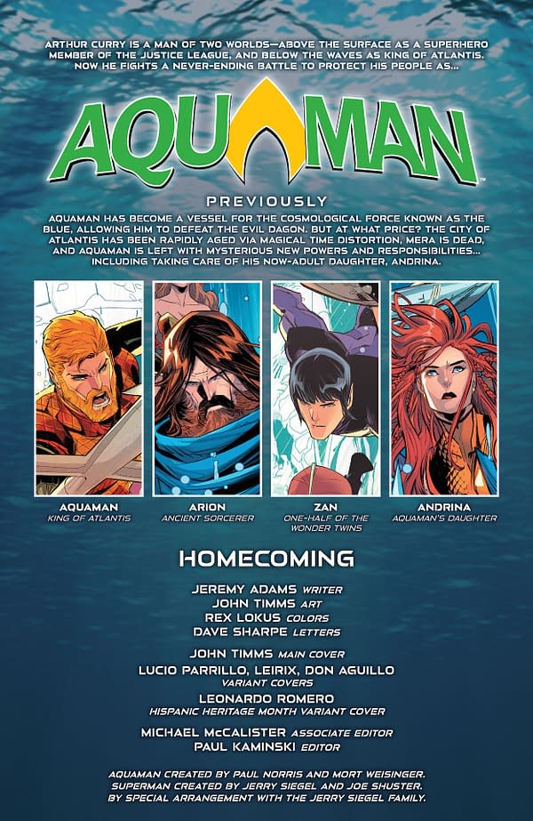 Interior preview page from Aquaman #9