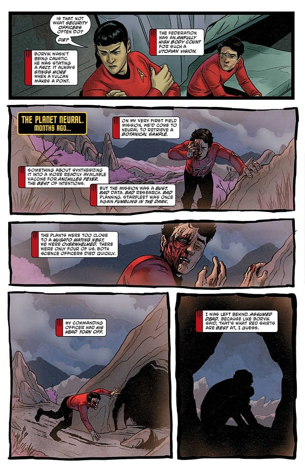 Interior preview page from STAR TREK: RED SHIRTS #2 CHRIS SHEHAN COVER