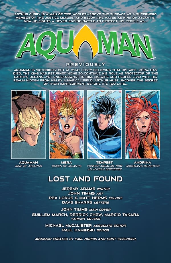 Interior preview page from Aquaman #10
