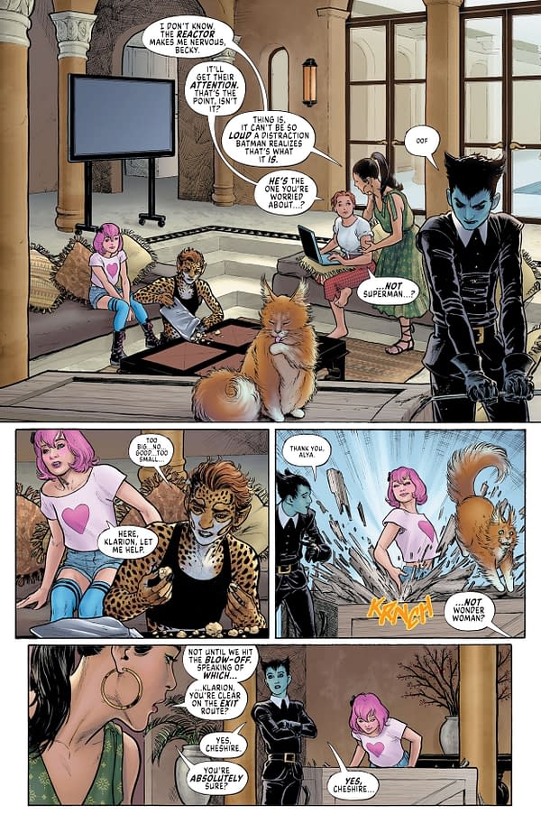 Interior preview page from Cheetah and Cheshire Rob the Justice League #4
