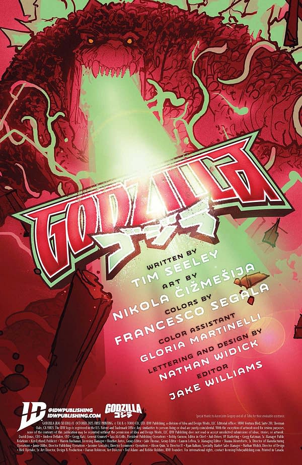 Interior preview page from GODZILLA (KAI-SEI ERA) #3 OLIVER ONO COVER
