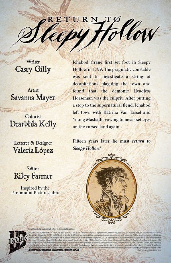 Interior preview page from RETURN TO SLEEPY HOLLOW SAVANNA MAYER COVER