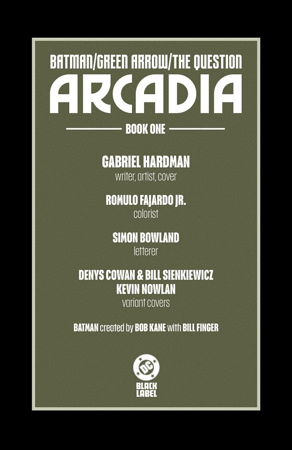 Interior preview page from Batman/Green Arrow/The Question: Arcadia #1