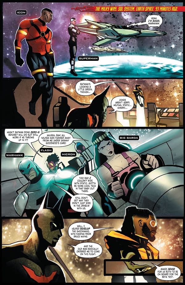 Interior preview page from Batman/Static Beyond #1