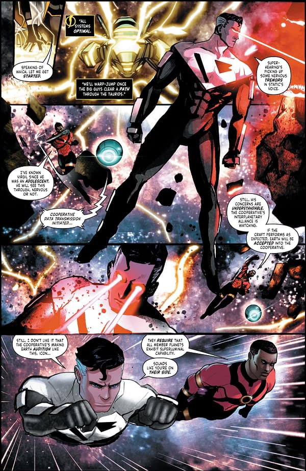 Interior preview page from Batman/Static Beyond #1