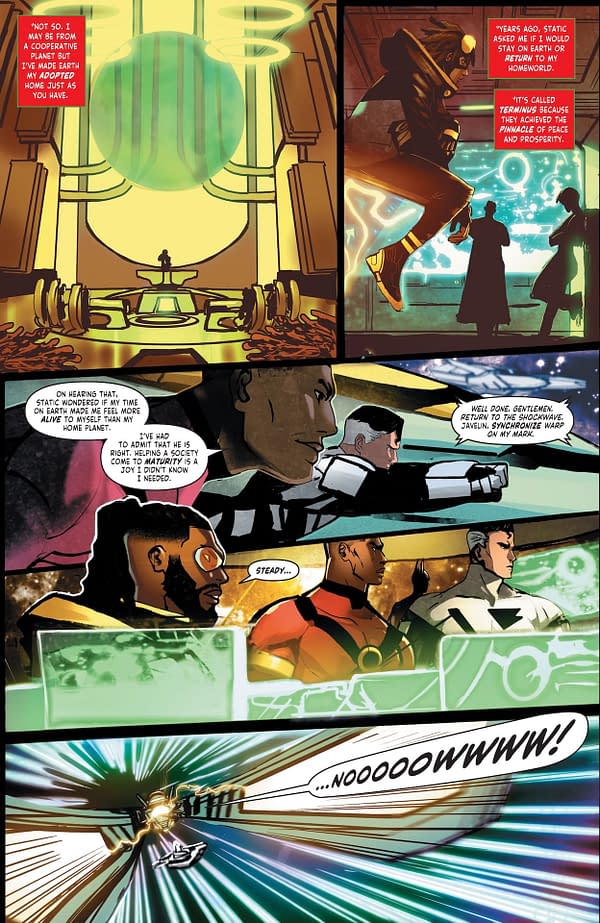 Interior preview page from Batman/Static Beyond #1