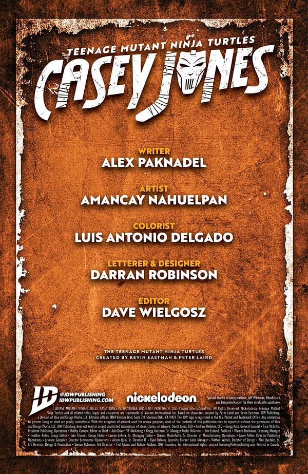 Interior preview page from TEENAGE MUTANT NINJA TURTLES: CASEY JONES #2 AMANCAY NAHUELPAN COVER