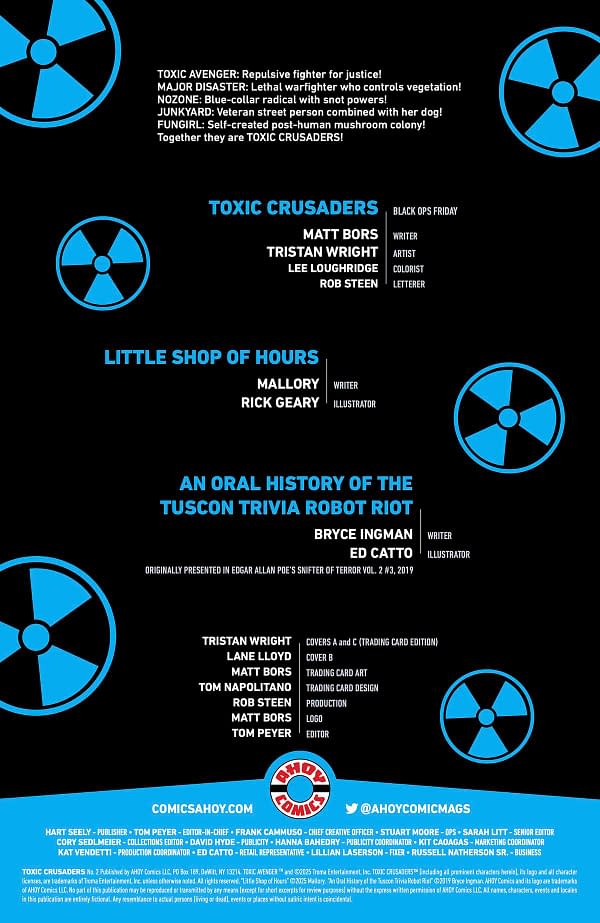 Interior preview page from Toxic Crusaders #2
