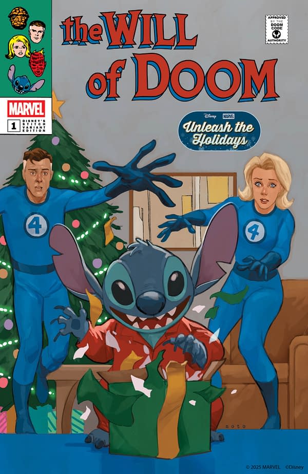 Cover image for THE WILL OF DOOM #1 PHIL NOTO DISNEY STITCH UNLEASH THE HOLIDAYS VARIANT