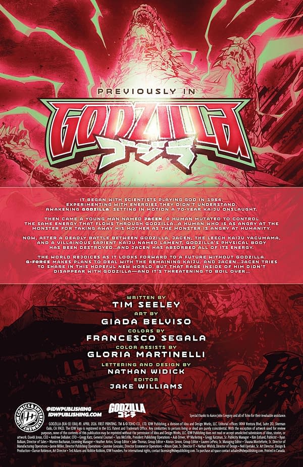 Interior preview page from GODZILLA #9 HENDRY PRASETYA COVER