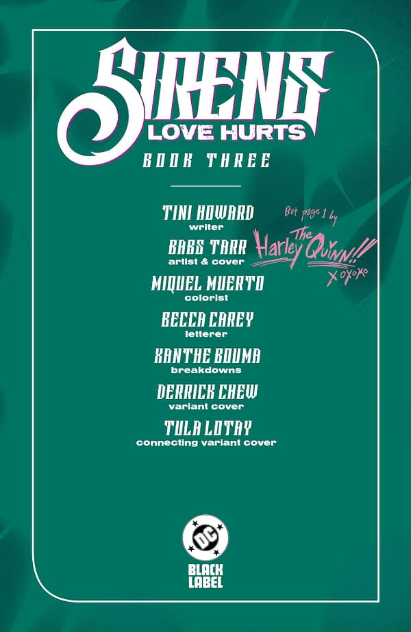 Interior preview page from Sirens: Love Hurts #3