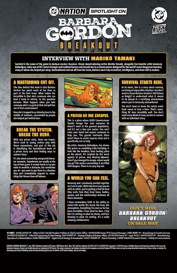 Interior preview page from Barbara Gordon: Breakout #1