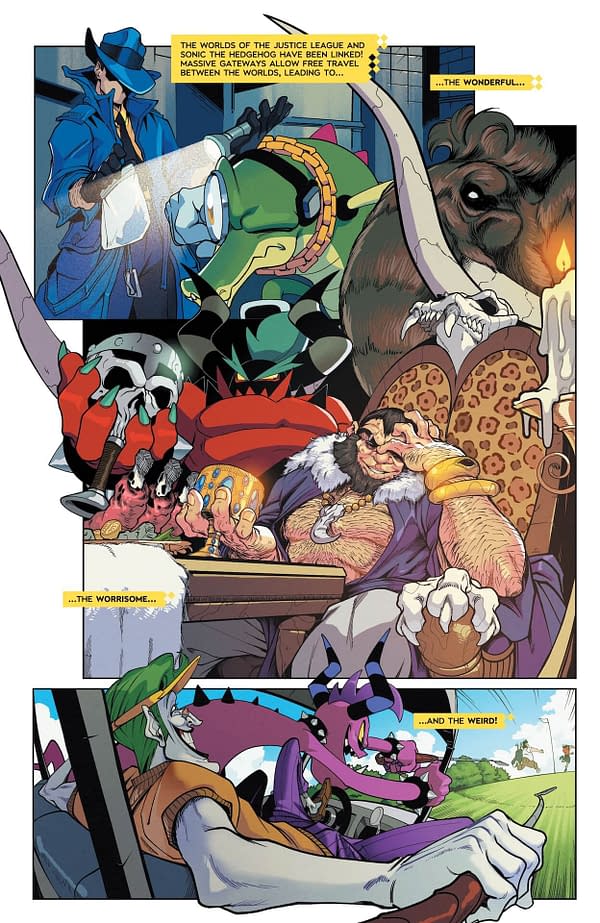 Interior preview page from DC x Sonic the Hedgehog: The Metal Legion #2
