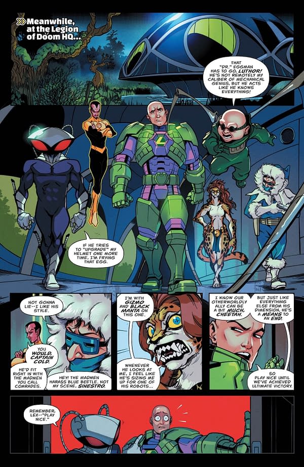 Interior preview page from DC x Sonic the Hedgehog: The Metal Legion #2