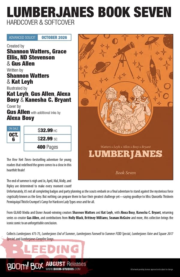 Boom August 2026 Full Solicits And Solicitations