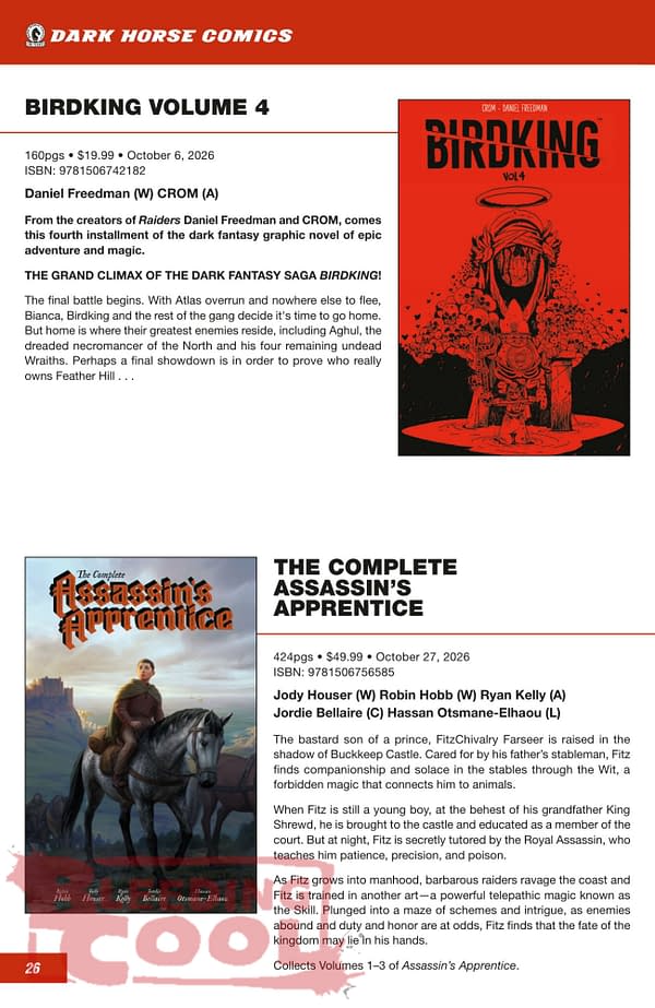Dark Horse Comics September 2026 Full Solicits