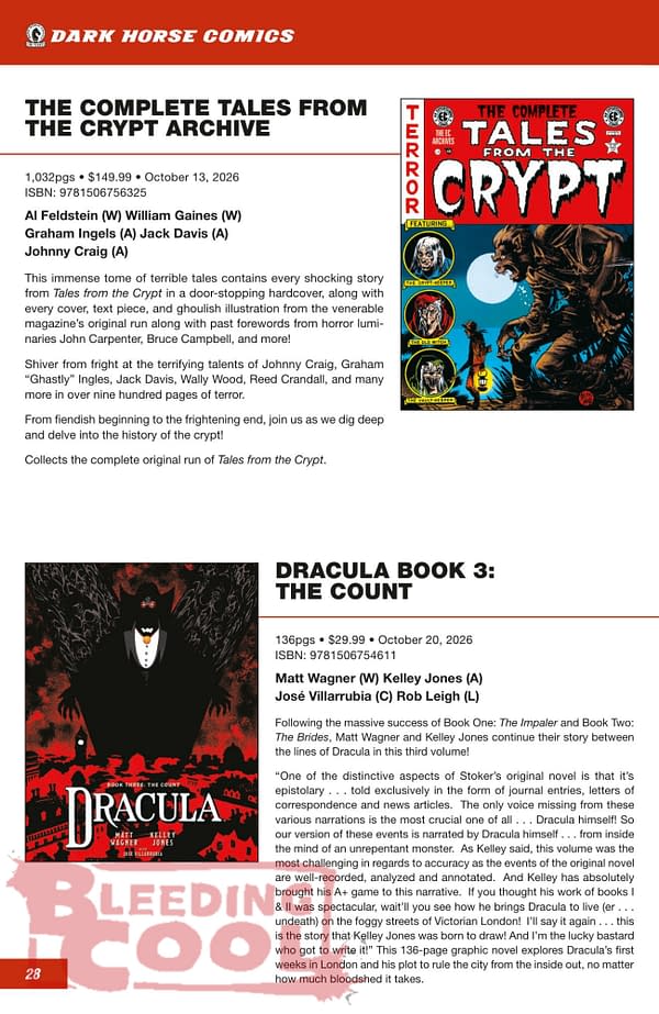 Dark Horse Comics September 2026 Full Solicits