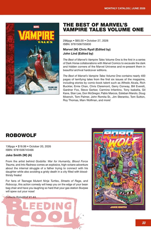 Dark Horse Comics September 2026 Full Solicits