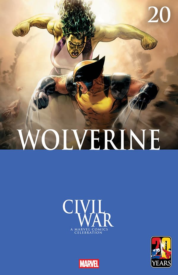 Cover image for WOLVERINE #20 AARON KUDER CIVIL WAR CELEBRATION VARIANT