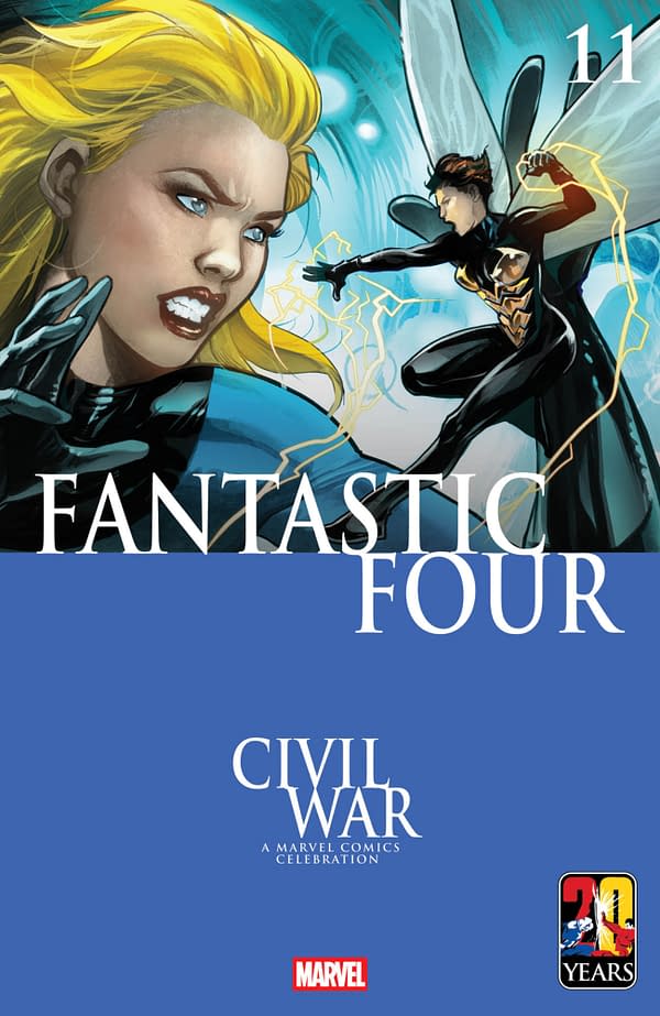 Cover image for FANTASTIC FOUR #11 EMA LUPACCHINO CIVIL WAR CELEBRATION VARIANT