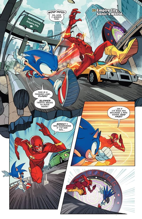 Interior preview page from DC x Sonic the Hedgehog: The Metal Legion #1